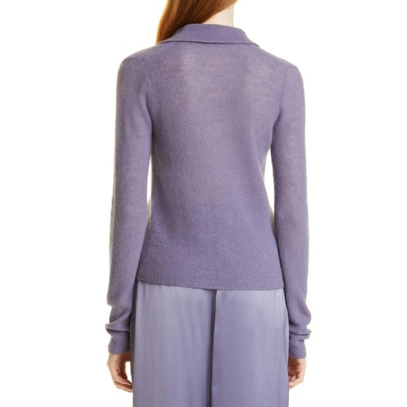 Vince Henley Polo Pullover, Mauve Iris, Medium - Picture 2 of 9